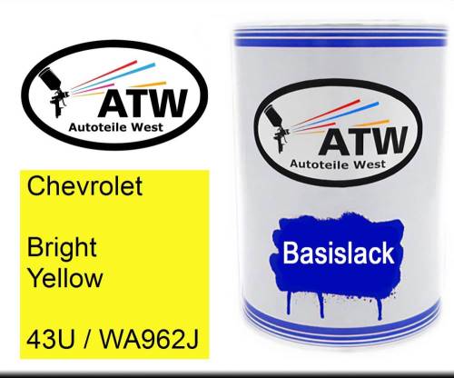 Chevrolet, Bright Yellow, 43U / WA962J: 500ml Lackdose, von ATW Autoteile West.